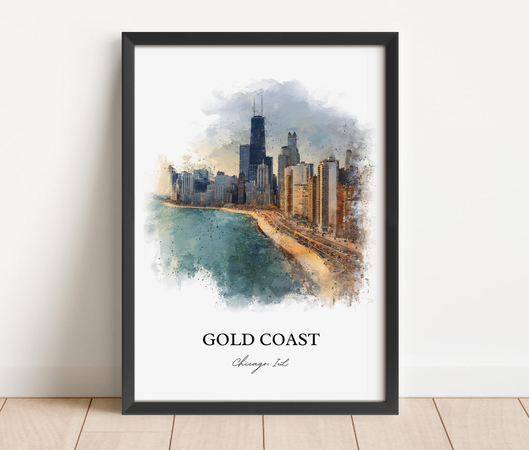 Gold Coast, Chicago, Illinois – Watercolor Art Print