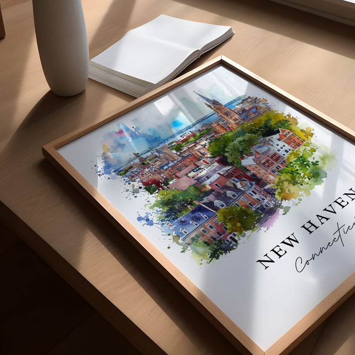 New Haven CT Wall Art, New Haven Print, Connecticut Wall Art, New Haven Gift, Travel Print, Travel Poster, Travel Gift, Housewarming Gift