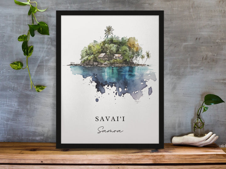 Samoa travel art - Vavaii, Samoa poster, Wedding gift, Birthday present, Custom Text, Personalised Gift Travel Poster, Housewarming Gift