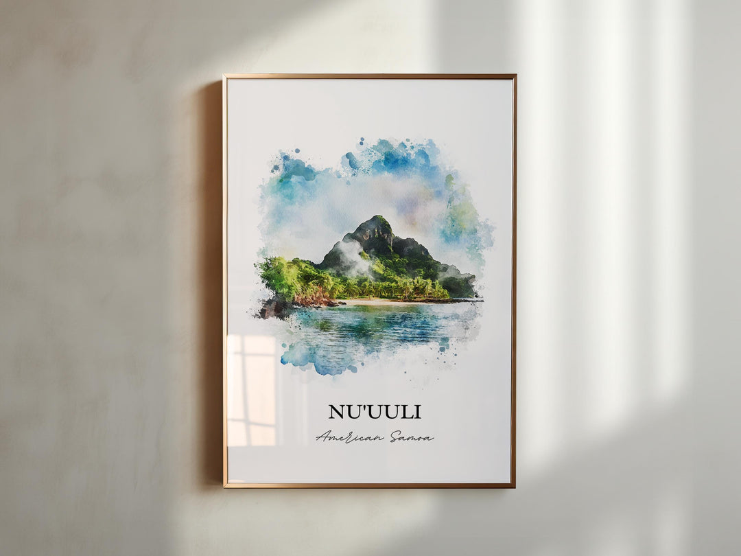 Nu'uuli Wall Art, Tutuila Island Print, American Samoa Watercolor Art, Nu'uuli Gift, Travel Print, Travel Poster, Housewarming Gift