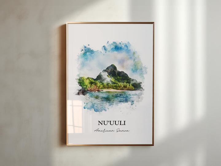 Nu'uuli Wall Art, Tutuila Island Print, American Samoa Watercolor Art, Nu'uuli Gift, Travel Print, Travel Poster, Housewarming Gift