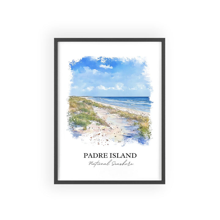 Padre Island TX Wall Art, Brownsville Texas Print, Texas Watercolor Art, Padre Island Gift, Travel Print, Travel Poster, Housewarming Gift