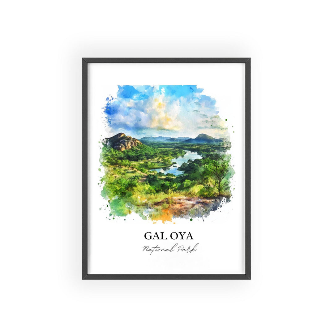 Gal Oya National Park Wall Art, Sri Lanka Print, Sri Lanka Watercolor, Gal Oya Park Gift, Travel Print, Travel Poster, Housewarming Gift