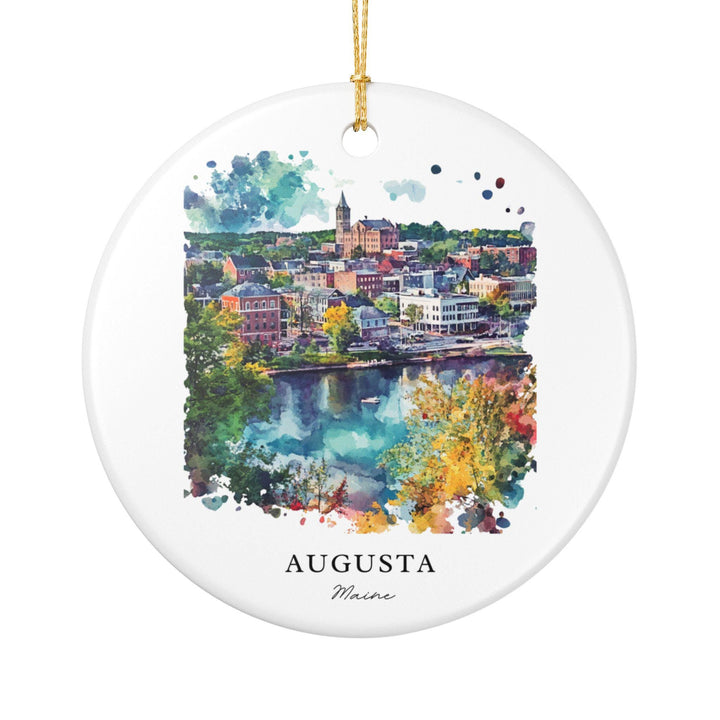 Augusta Maine Ornament: Unique Augusta ME Souvenir, Augusta Maine Xmas Decor, and Authentic Maine Gift