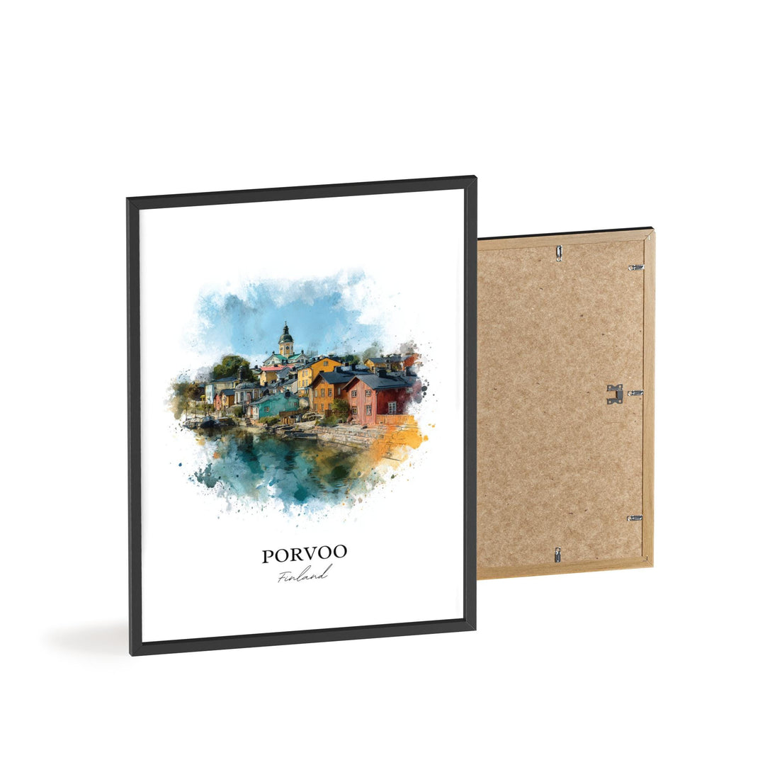 Porvoo, Finland – Watercolor Art Print