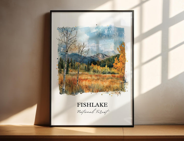 Fishlake National Forest, USA – Watercolor Art Print