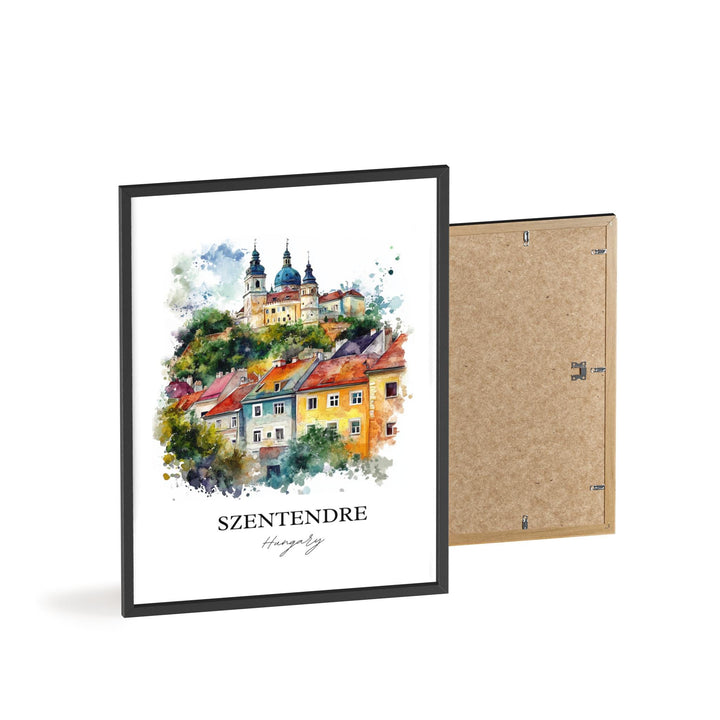 Szentendre Wall Art, Danube River Print, Hungary Watercolor Art, Szentendre Hungary Gift, Travel Print, Travel Poster, Housewarming Gift