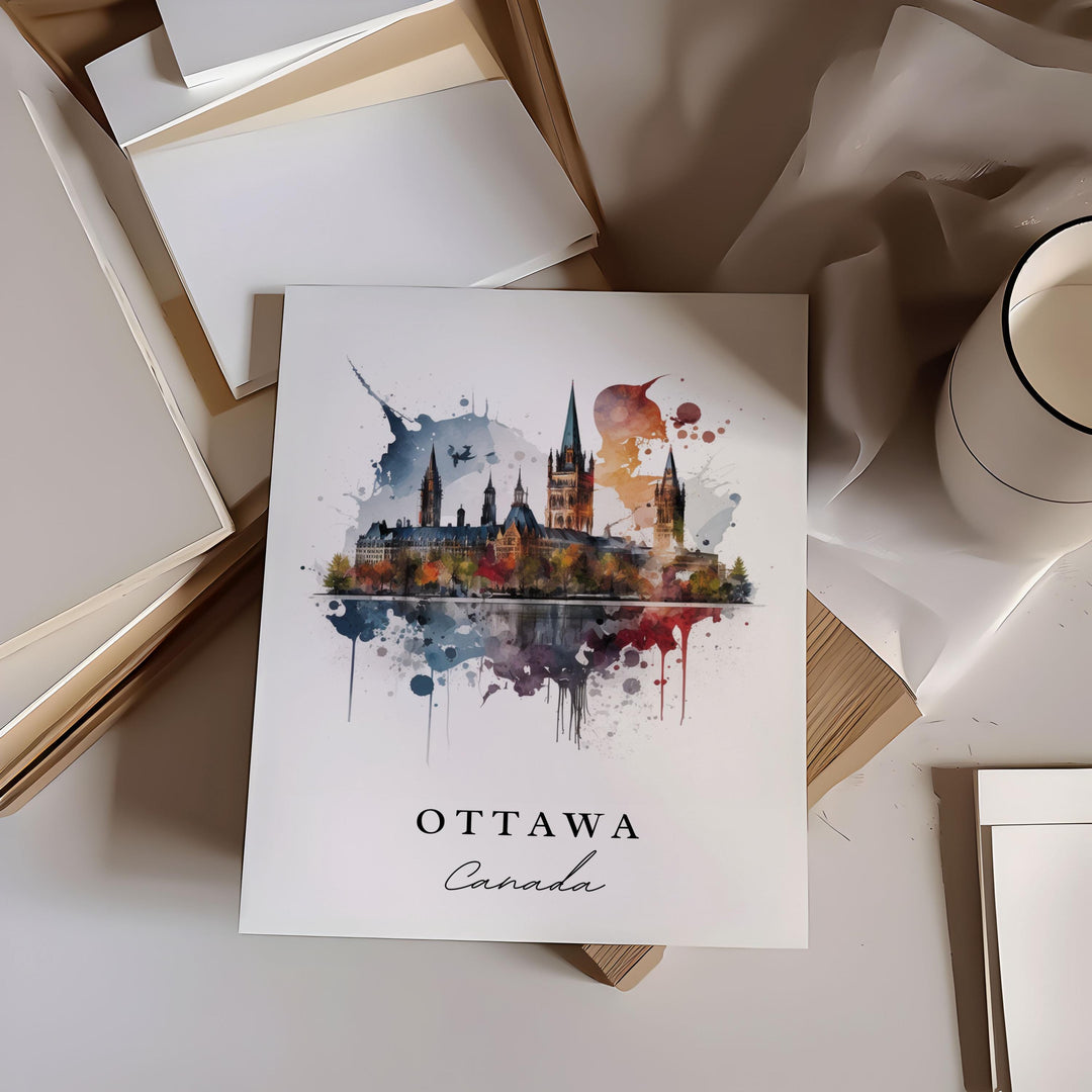 Ottawa Canada wall art - Canada, Ottawa poster, Ottawa Wedding gift, Ottawa Skyline Birthday present, Custom Text, Personalised Gift