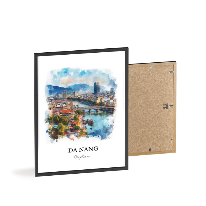 Da Nang Wall Art, Vietnam Print, Vietnam Watercolor Art, Da Nang Vietnam Gift, Travel Print, Travel Poster, Housewarming Gift