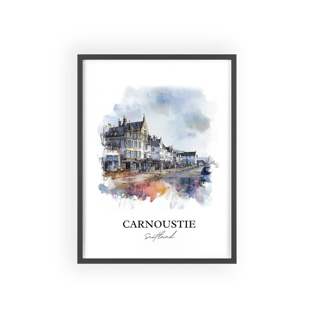 Carnoustie Wall Art, Scotland Print, Scotland Watercolor Art, Carnoustie Scotland Gift, Travel Print, Travel Poster, Housewarming Gift