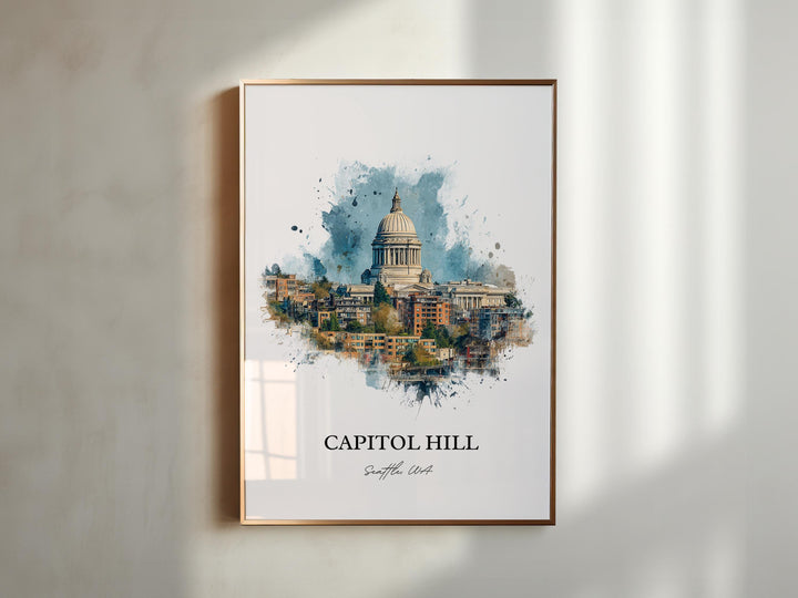 Capitol Hill, Seattle WA – Watercolor Art Print