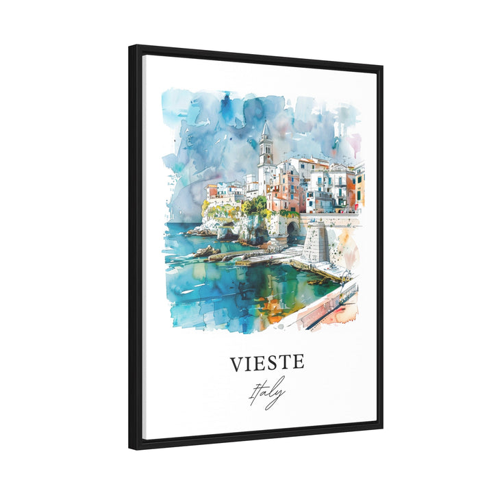 Vieste Italy Wall Art, Vieste Print, Vieste Puglia Watercolor, Vieste Italy Gift,