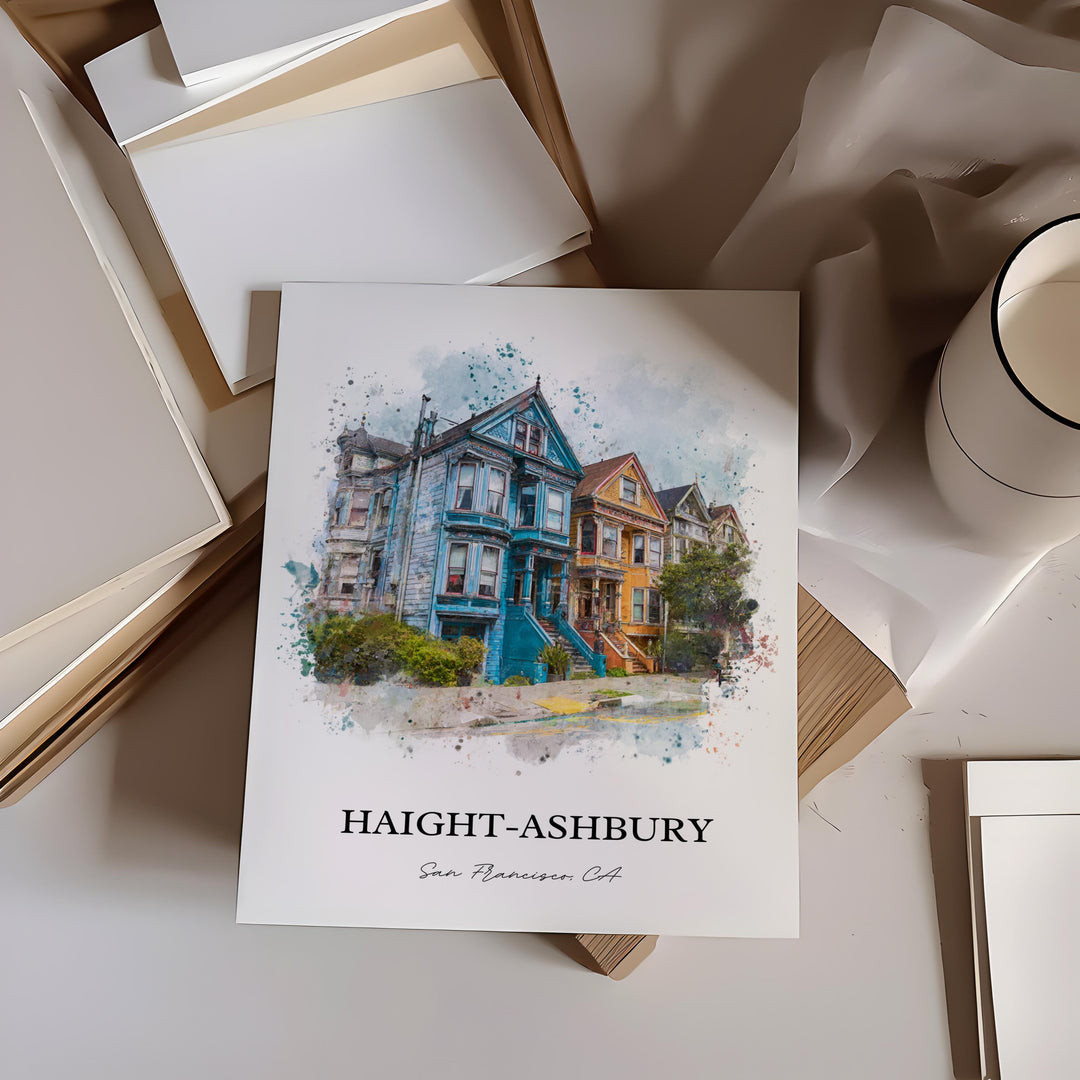 Haight-Ashbury, California – Watercolor Art Print