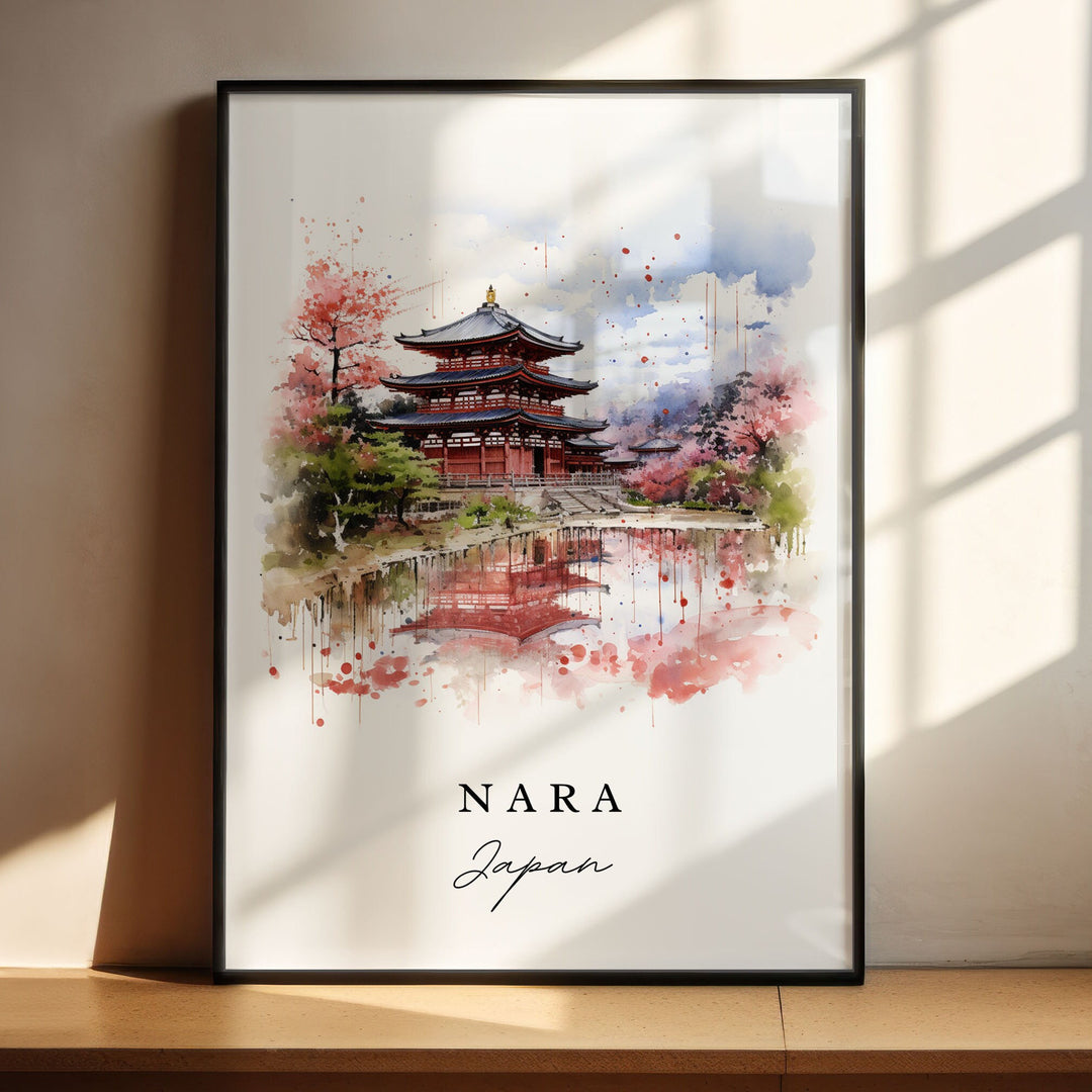 Nara Japan wall art - Japan, Nara poster, Nara Japan Wedding gift, Birthday present, Custom Text, Personalized Gift