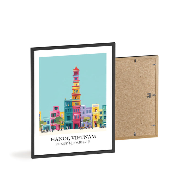 Hanoi Art, Hanoi Retro Travel Art, Hanoi Home Decor, Hanoi Vietnam Gift, Vietnam Travel Art, Travel Prints, Housewarming Gift