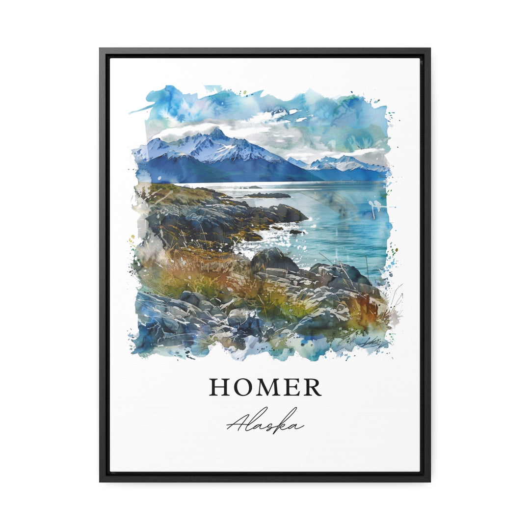 Homer Alaska Wall Art, Kachemak Bay Print, Homer AK Watercolor, Homer Gift,