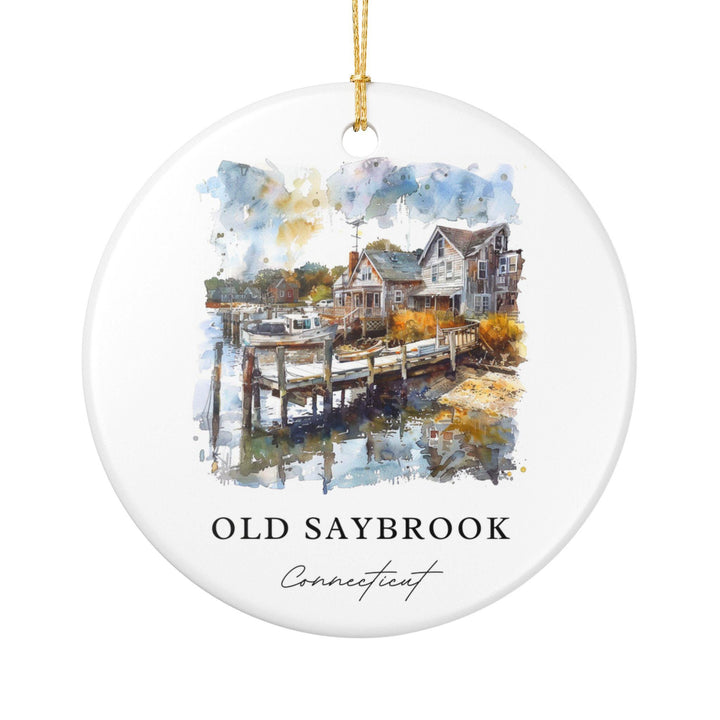 Old Saybrook Ornament: Unique Connecticut Souvenir, Old Saybrook Xmas Decor, and Authentic Old Saybrook CT Gift