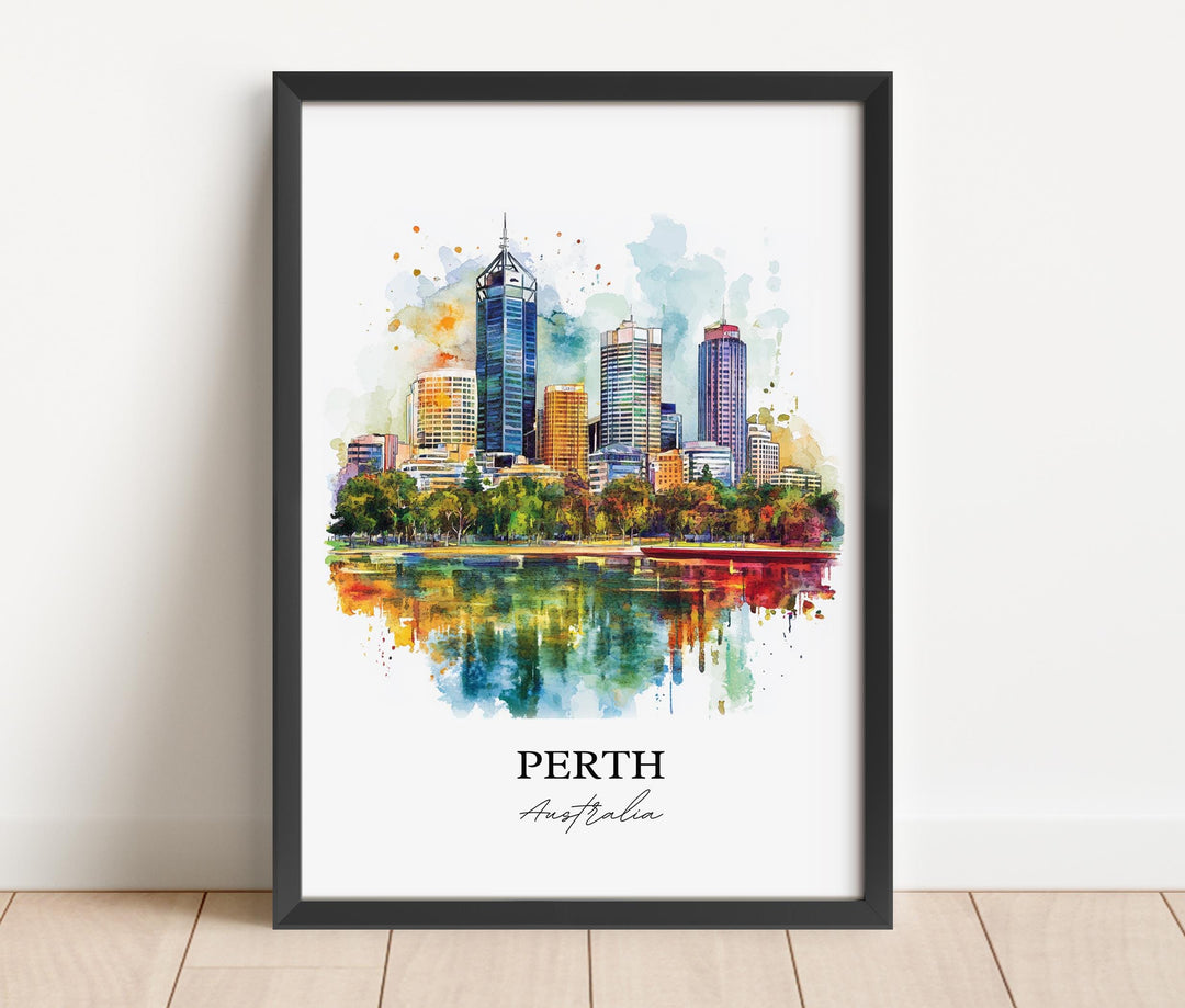 Perth Wall Art, Perth Print, Australia Watercolor Art, Perth Australia Gift, Travel Print, Travel Poster, Housewarming Gift