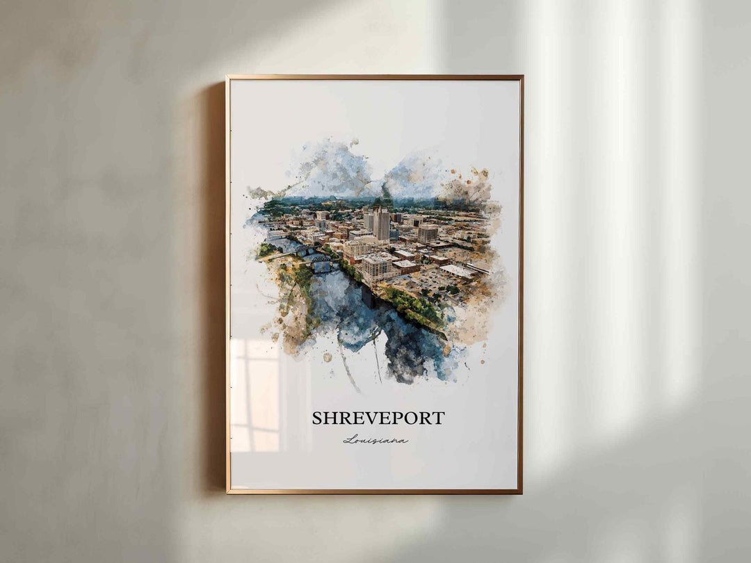 Shreveport, Louisiana – Watercolor Art Print