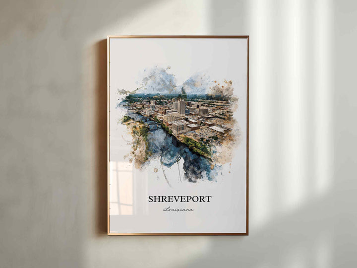 Shreveport, Louisiana – Watercolor Art Print