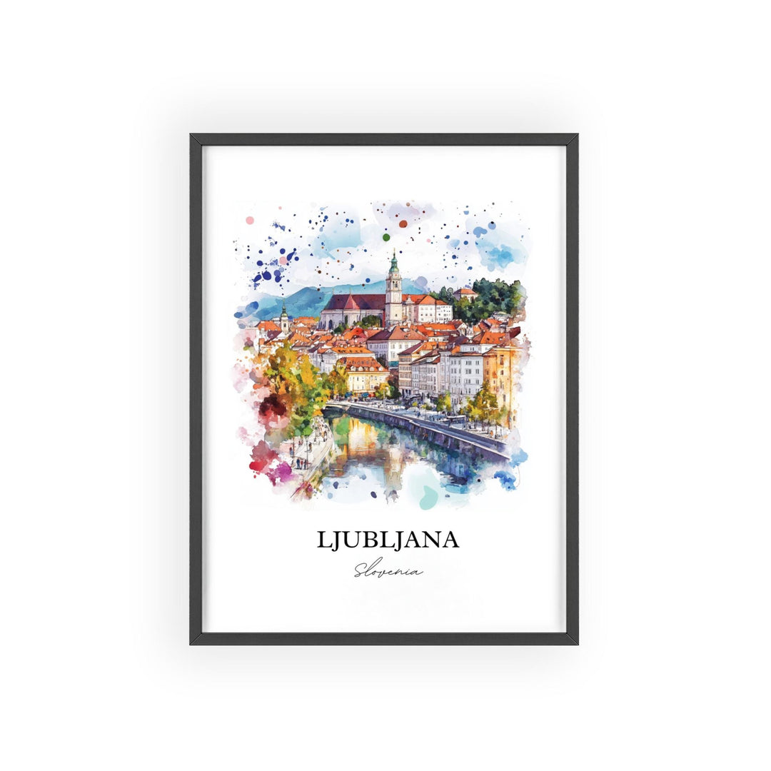 Ljubljana Wall Art, Slovenia Print, Slovenia Watercolor Art, Ljubljana Slovenia Gift, Travel Print, Travel Poster, Housewarming Gift