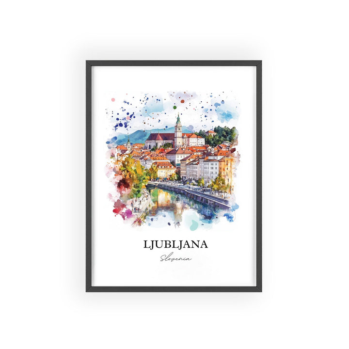 Ljubljana Wall Art, Slovenia Print, Slovenia Watercolor Art, Ljubljana Slovenia Gift, Travel Print, Travel Poster, Housewarming Gift