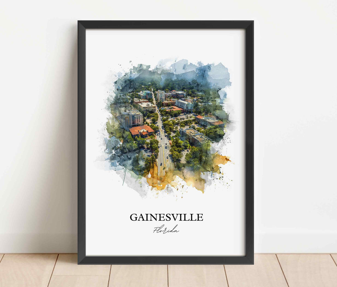 Gainesville, Florida – Watercolor Art Print