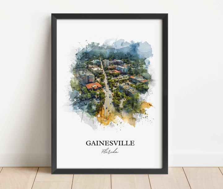 Gainesville, Florida – Watercolor Art Print