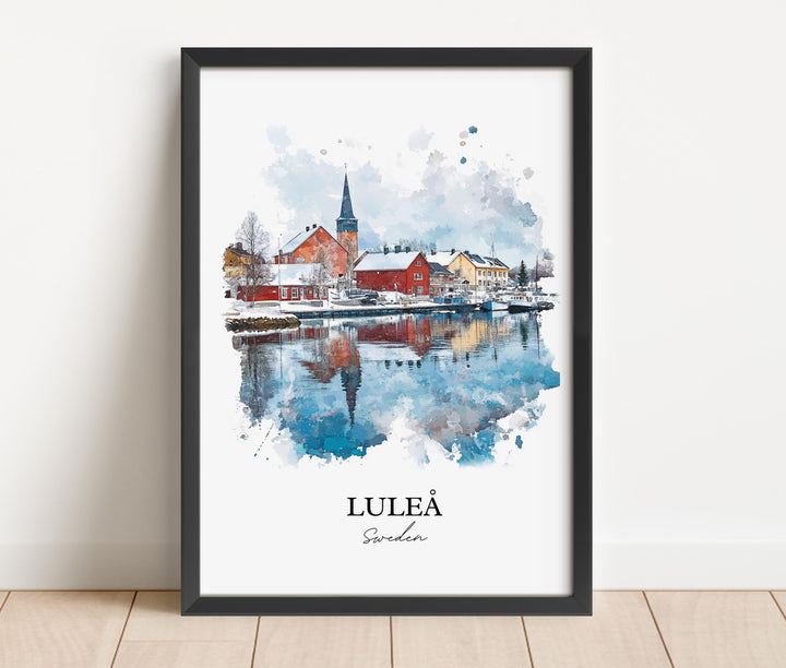Luleå Travel Print Wall Art Luleå Wall Hanging Home Décor Luleå Gift Art Lovers Sweden Art Lover Gift Luleå Poster