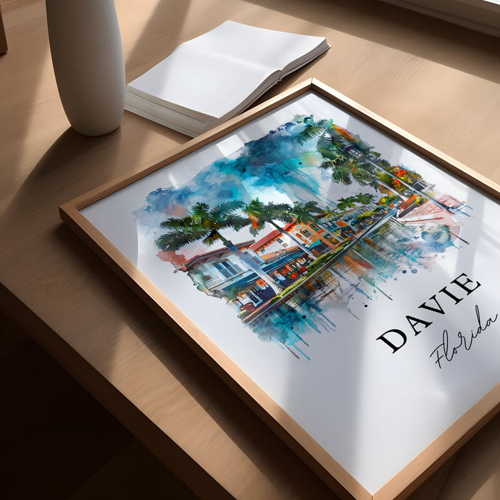 Davie, Florida, USA – Watercolor Art Print