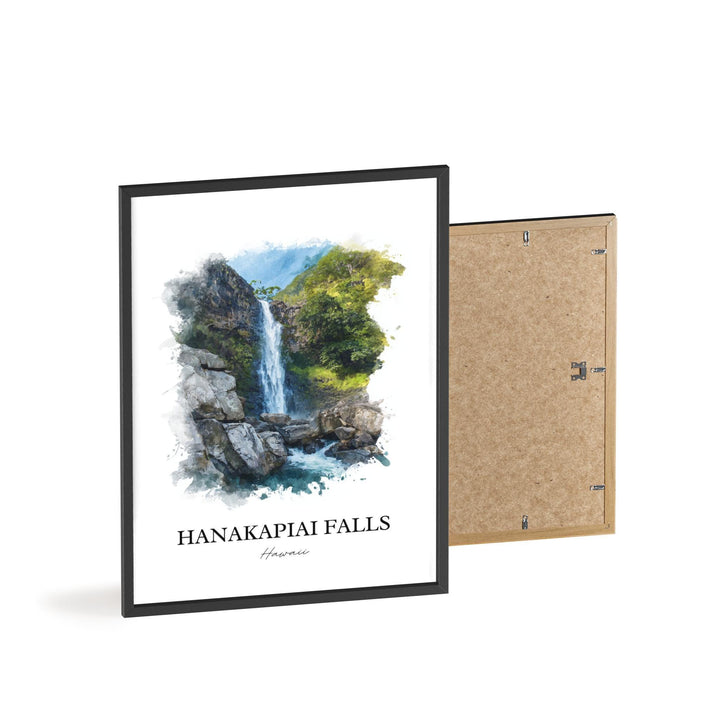 Hanakapiai Falls Wall Art, Na Pali Coast Print, Kauai Watercolor Art, Hanakapiai Falls Gift, Travel Print, Travel Poster, Housewarming Gift