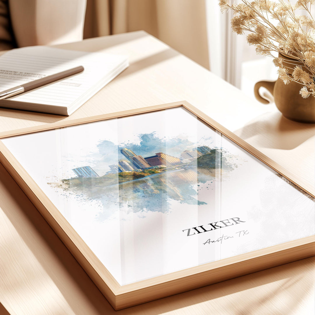 Zilker, Austin TX – Watercolor Art Print