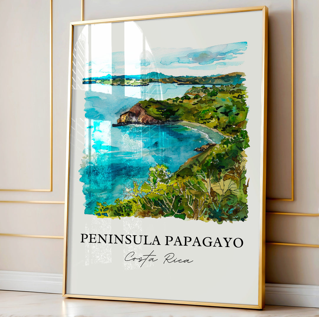 Peninsula Papagayo Wall Art, Costa Rica Print, Papagayo Watercolor, Peninsula Papagayo Gift,