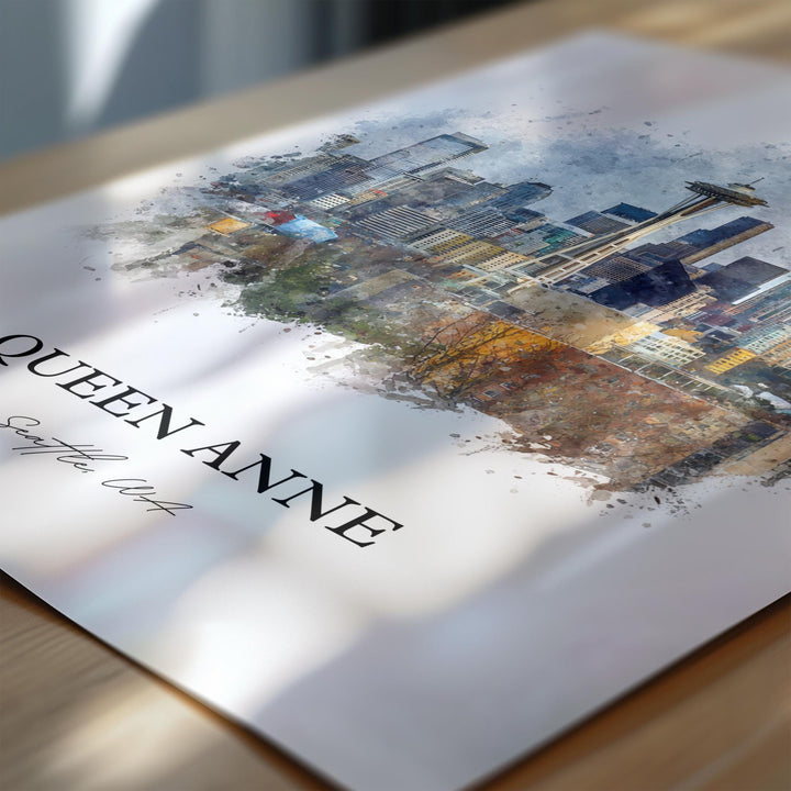 Queen Anne, Washington – Watercolor Art Print