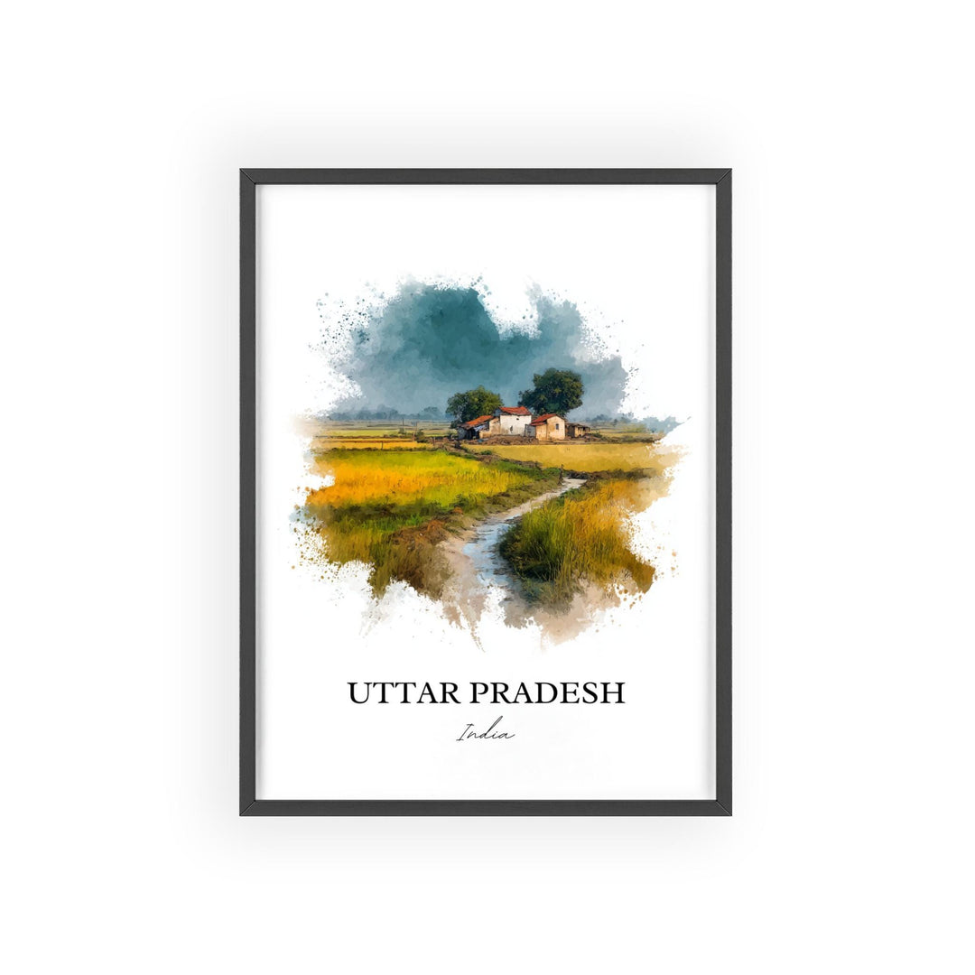 Uttar Pradesh, India – Watercolor Art Print