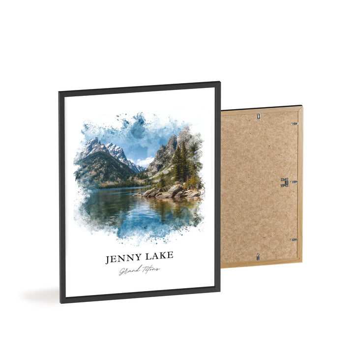 Jenny Lake Wall Art, Jenny Lake Print, Grand Tetons Watercolor, Grand Tetons Gift, Travel Print, Travel Poster, Housewarming Gift