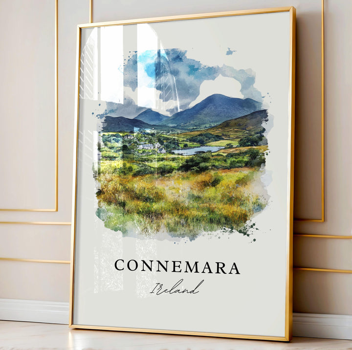 Connemara Ireland Wall Art, Connemara Print, Connemara Watercolor Art, Western Ireland Gift,