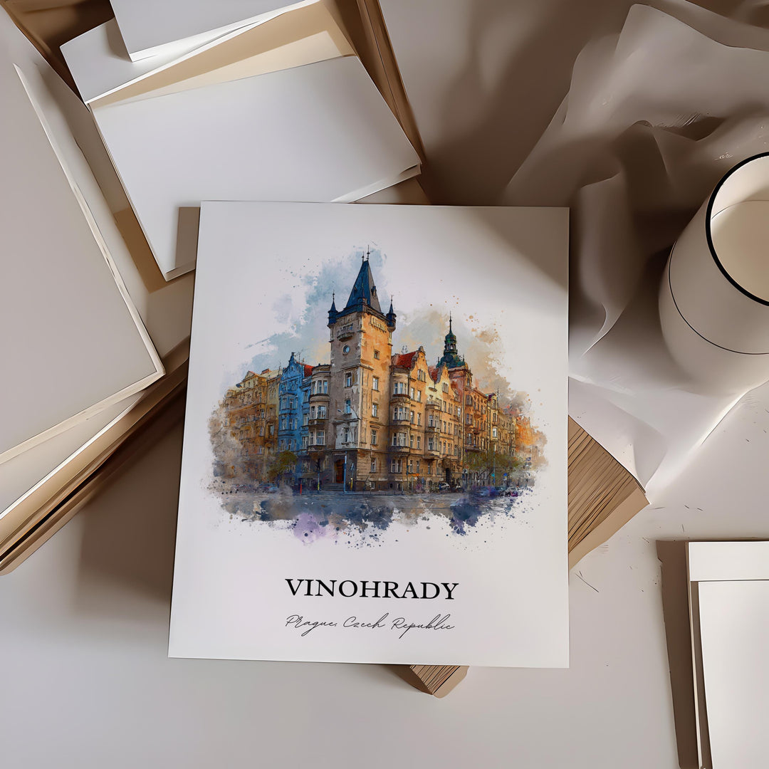 Vinohrady, Czech Republic – Watercolor Art Print