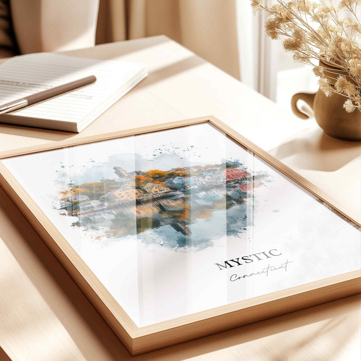Mystic, Connecticut – Watercolor Art Print