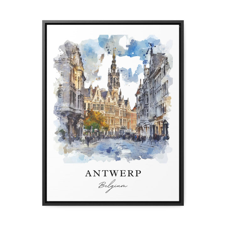 Antwerp Belgium Wall Art, Antwerp Print, Antwerp Watercolor Art, Antwerp Gift, Antwerp Travel Poster, Housewarming Gift