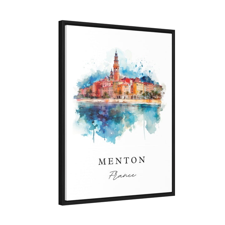 Menton France wall art - France, Menton poster print, Menton FR gift, Birthday present, Custom Text, Perfect Gift