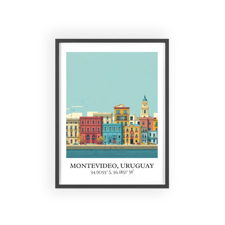 Montevideo Art, Montevideo Retro Travel Art, Montevideo Home Decor, Uruguay Gift, Uruguay Travel Art, Travel Prints, Housewarming Gift