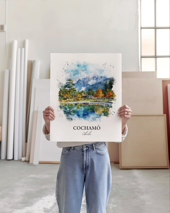 Cochamó Wall Art, Llanquihue Province Print, Chile Watercolor Art, Cochamó Gift, Travel Print, Travel Poster, Housewarming Gift