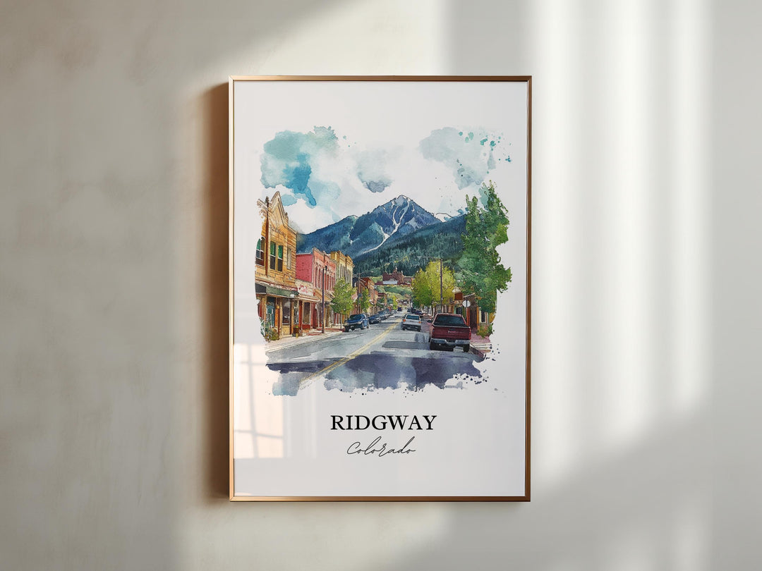 Ridgway, Colorado, USA – Watercolor Art Print