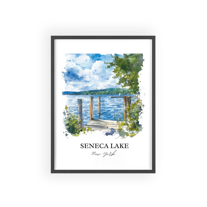 Seneca Lake Wall Art, Finger Lakes Print, Finger Lakes NY Watercolor Art, Seneca Lake Gift, Travel Print, Travel Poster, Housewarming Gift