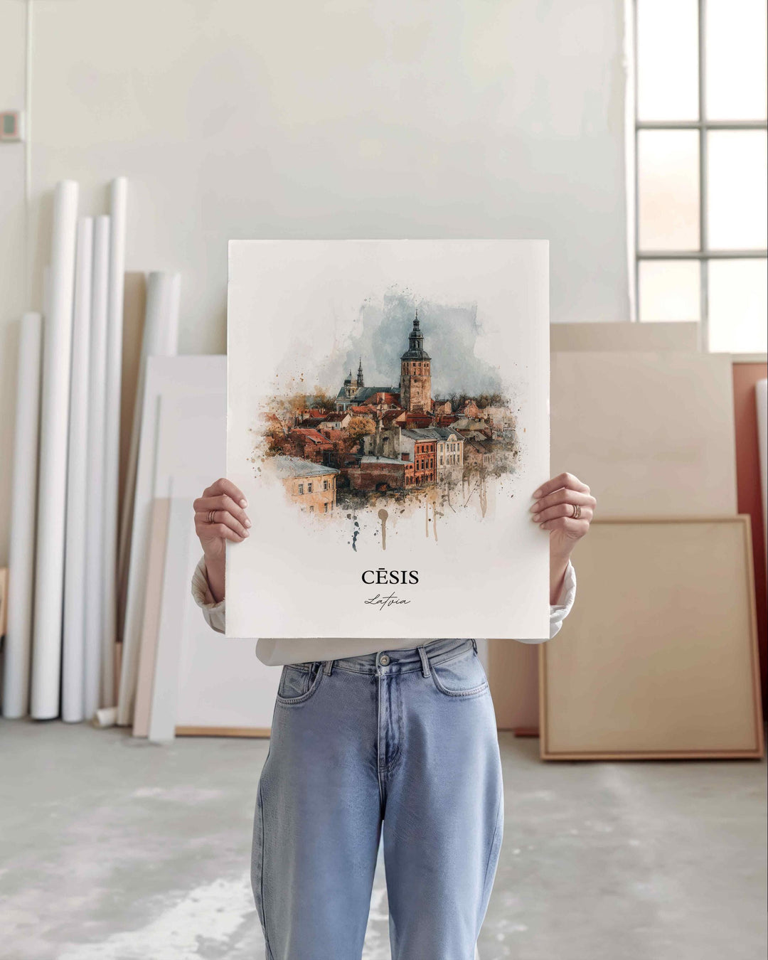 Cesis, Latvia – Watercolor Art Print