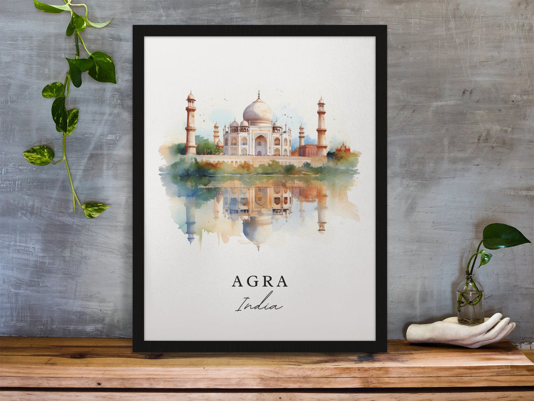 Agra India wall art - India, Agra poster, Agra India Wedding gift, Uttar Pradesh Birthday present, Custom Text, Personalized Gift