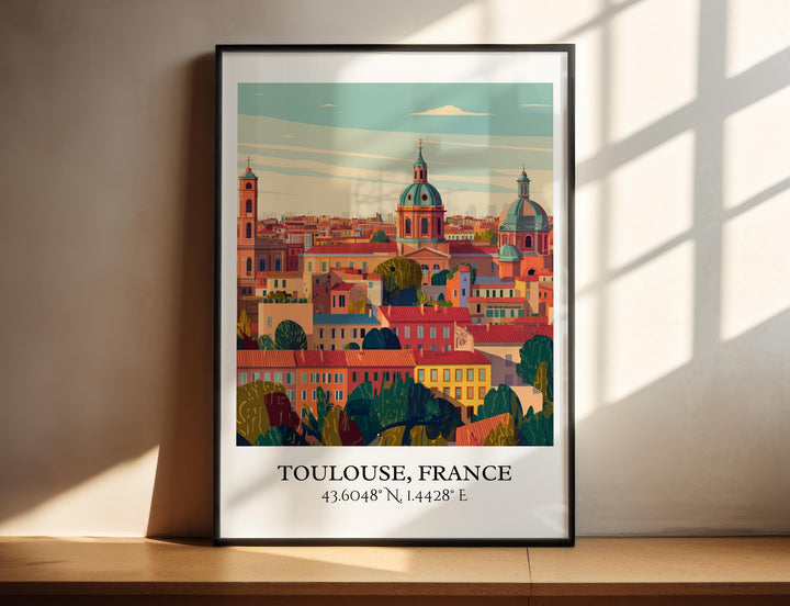 Toulouse France Art, Toulouse Retro Travel Art, Toulouse France Decor, France Gift, France Travel Art, Travel Prints, Housewarming Gift