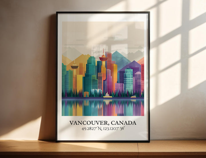 Vancouver Art, Vancouver Retro Travel Art, Vancouver Home Decor, Vancouver Gift, BC Travel Art, Travel Prints, Housewarming Gift