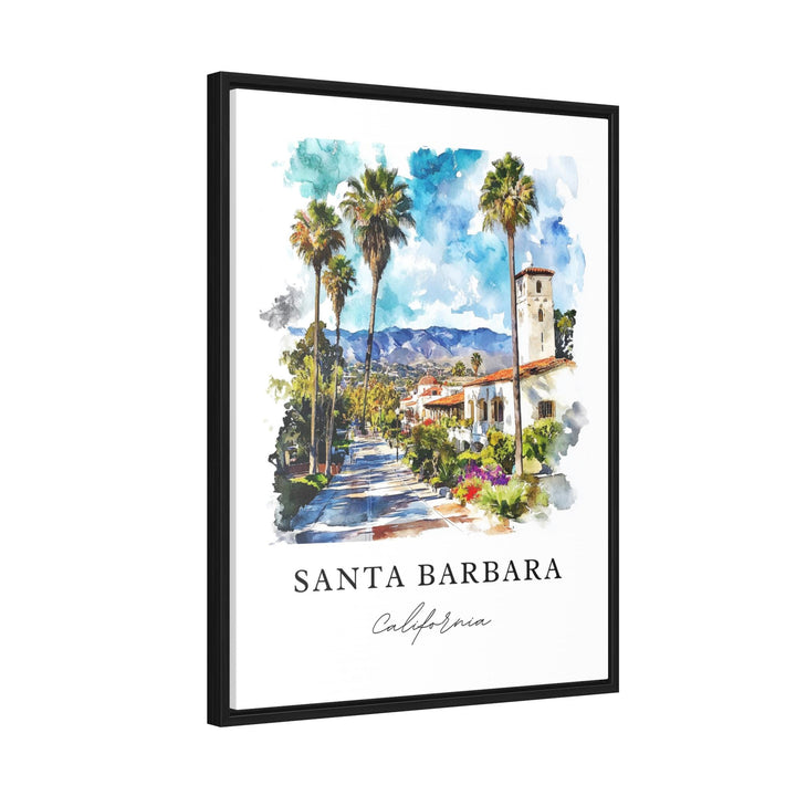 Santa Barbara Wall Art, Santa Barbara Print, Santa Barbara Watercolor Art, SoCal Gift,